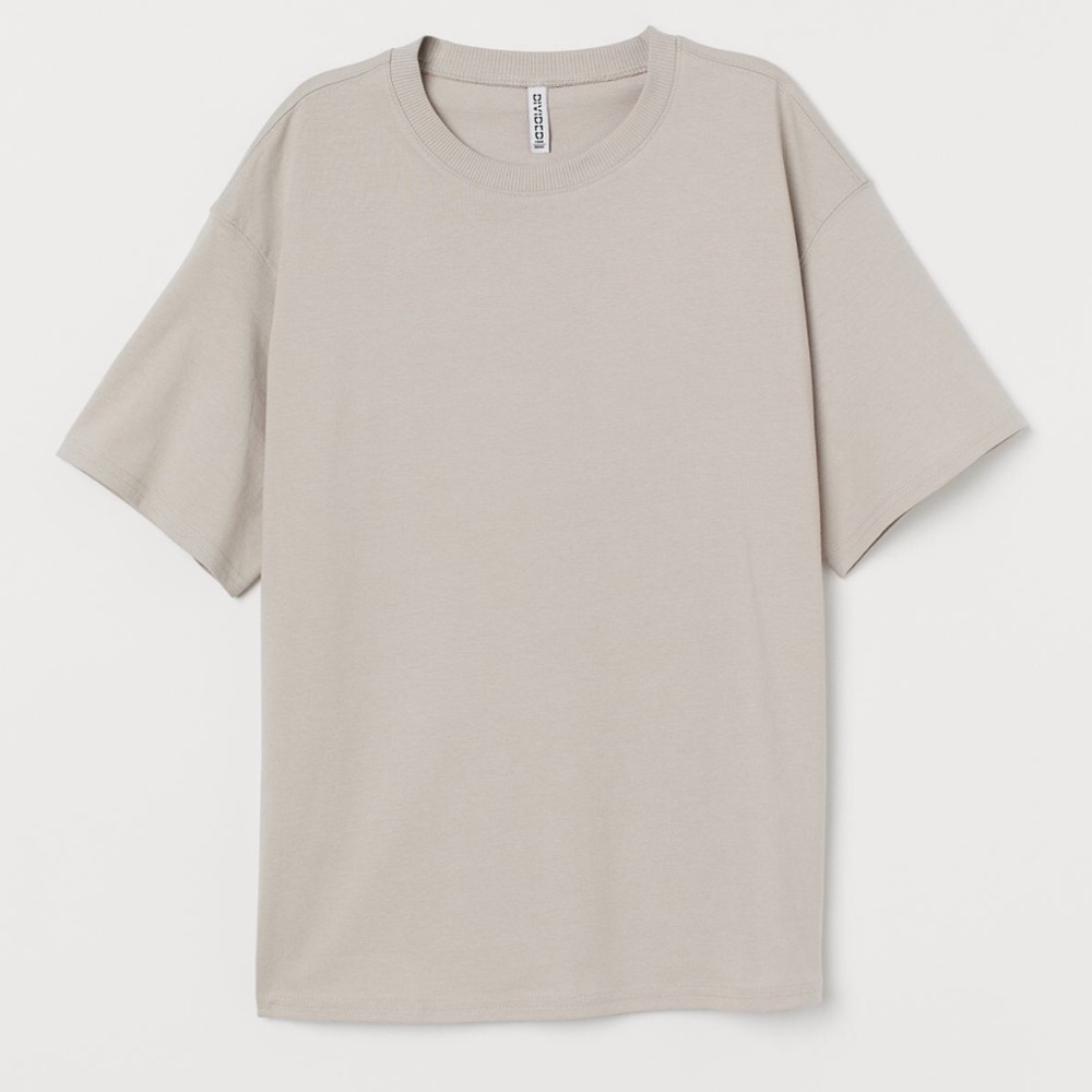 Taupe wide-cut t-shirt